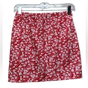 SHEIN Red Floral Mini Skirt
